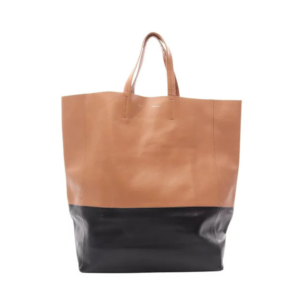 Celine Horizontal Cabas Tote Bag Leather Brown Black